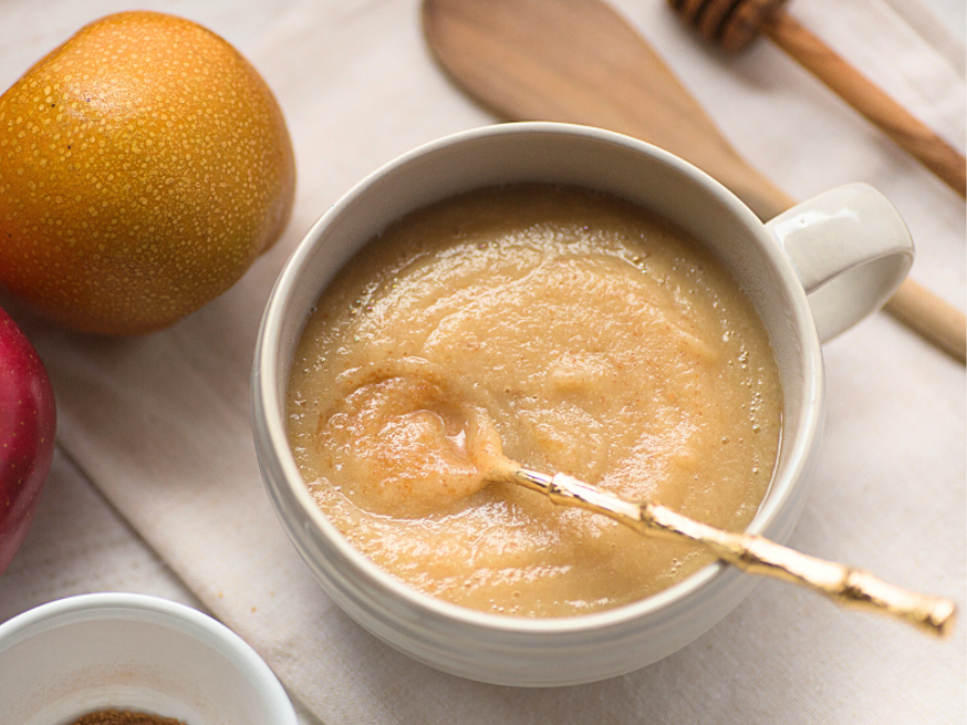 äppel- och päronpuré